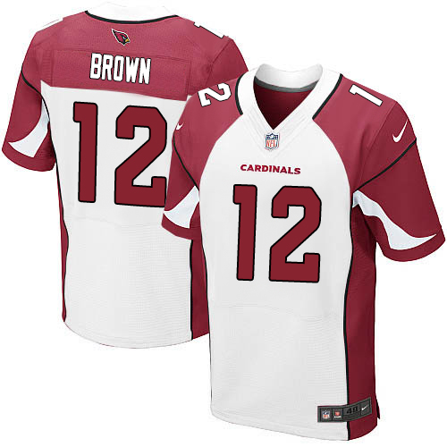 Men's Elite John Brown Nike Jersey White Road - #12 NFL Arizona Cardinals